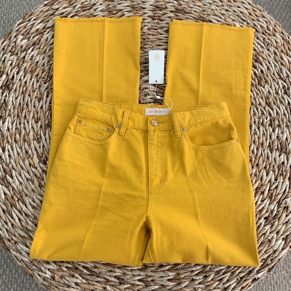 Tory Burch Gold Crest Bootcut Jean - Picture 1 of 15